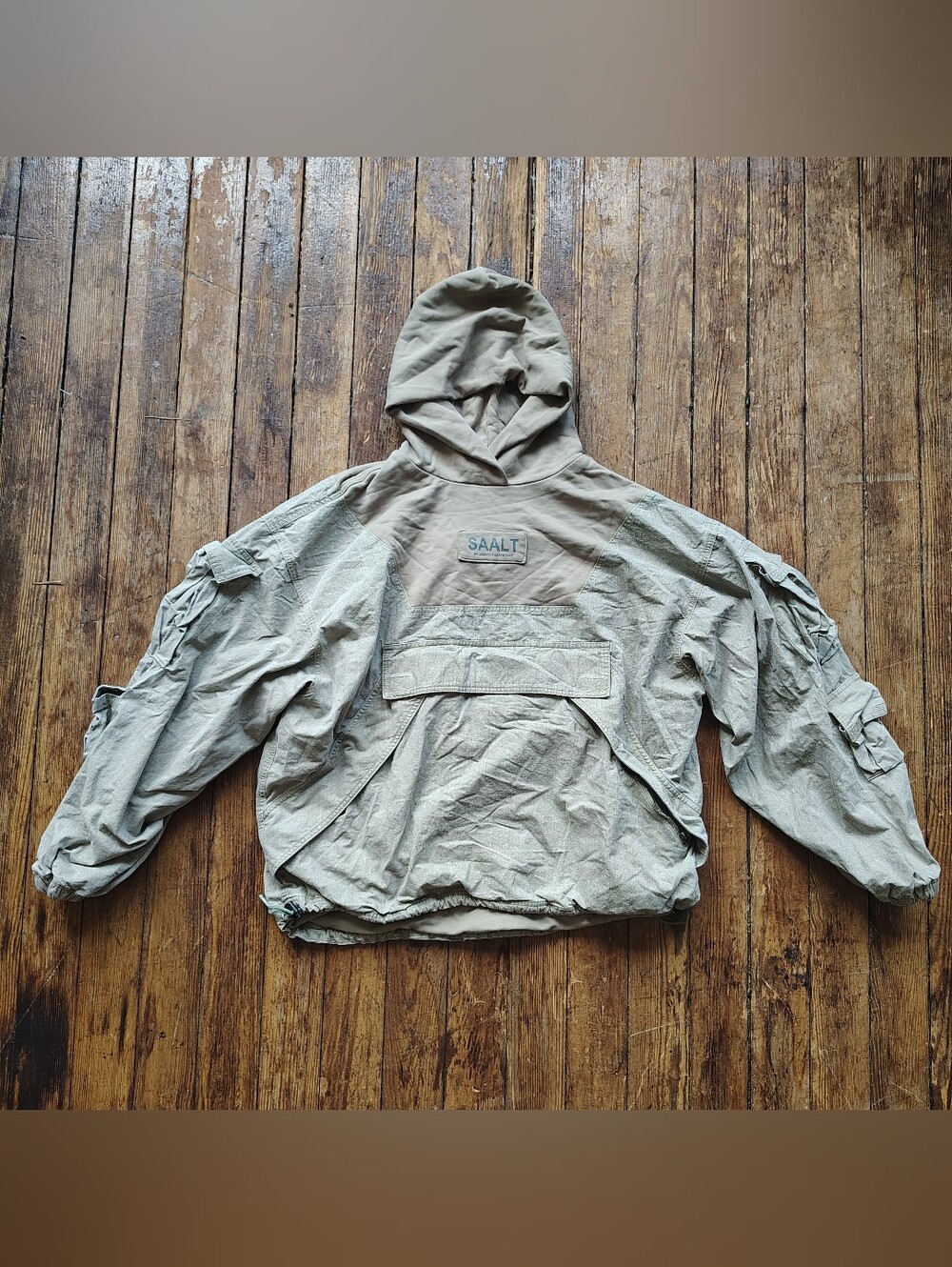 SAALT by Joseph Padayachee 1/1 Utility Cargo Hoodie Olive Drab XL Sweatshirt
